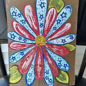 9x12 Flower Painting on Cardboard